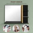 Black bamboo panel bathroom mirror – image 5