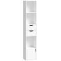 Bookcase with Drawers Adjustable Shelf Bookshelf with 2 Drawers and Cabinet 158 cm White