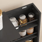 HOMCOM Freestanding Kitchen Pantry Cupboard with Adjustable Shelves & Door Racks - Black