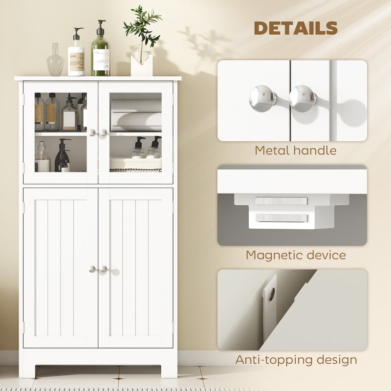White bathroom cabinet with glass doors – image 6