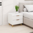 White 2-drawer bedside table – image 2