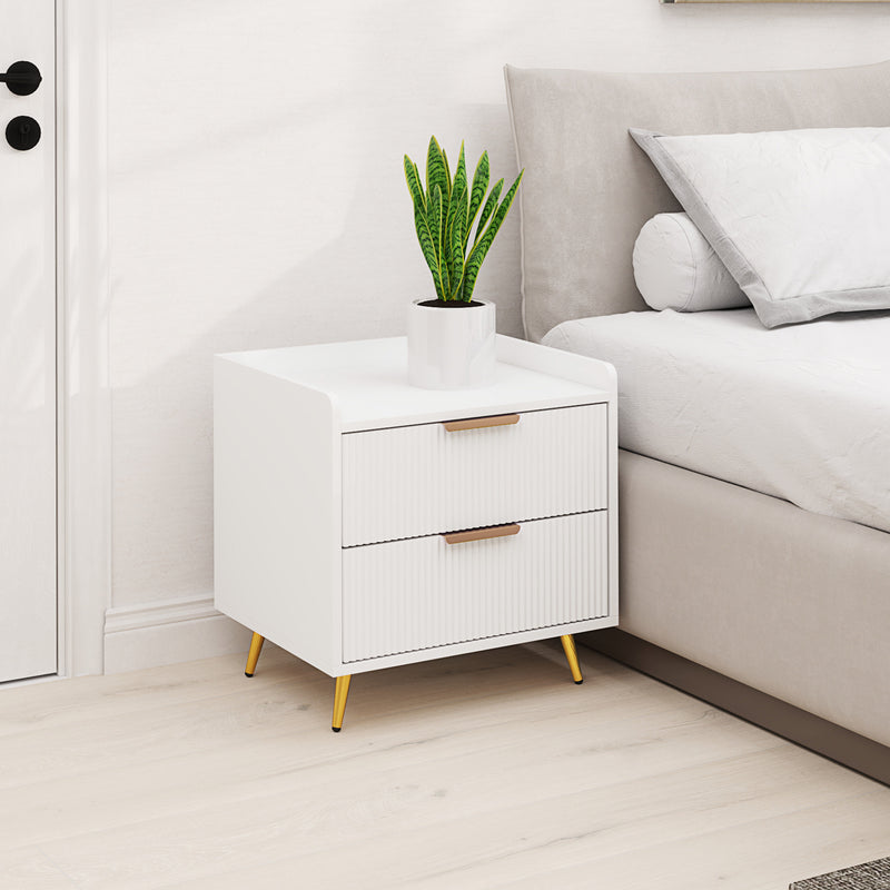 White 2-drawer bedside table – image 2