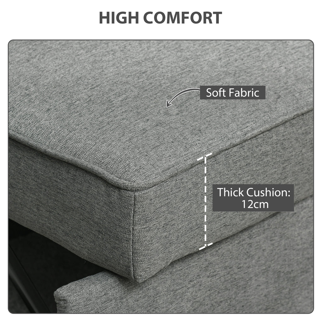 Double Sofa Bed Click Clack Sofa Bed Pull Out Bed with Adjustable Backrest for Living Room and Bedroom Grey
