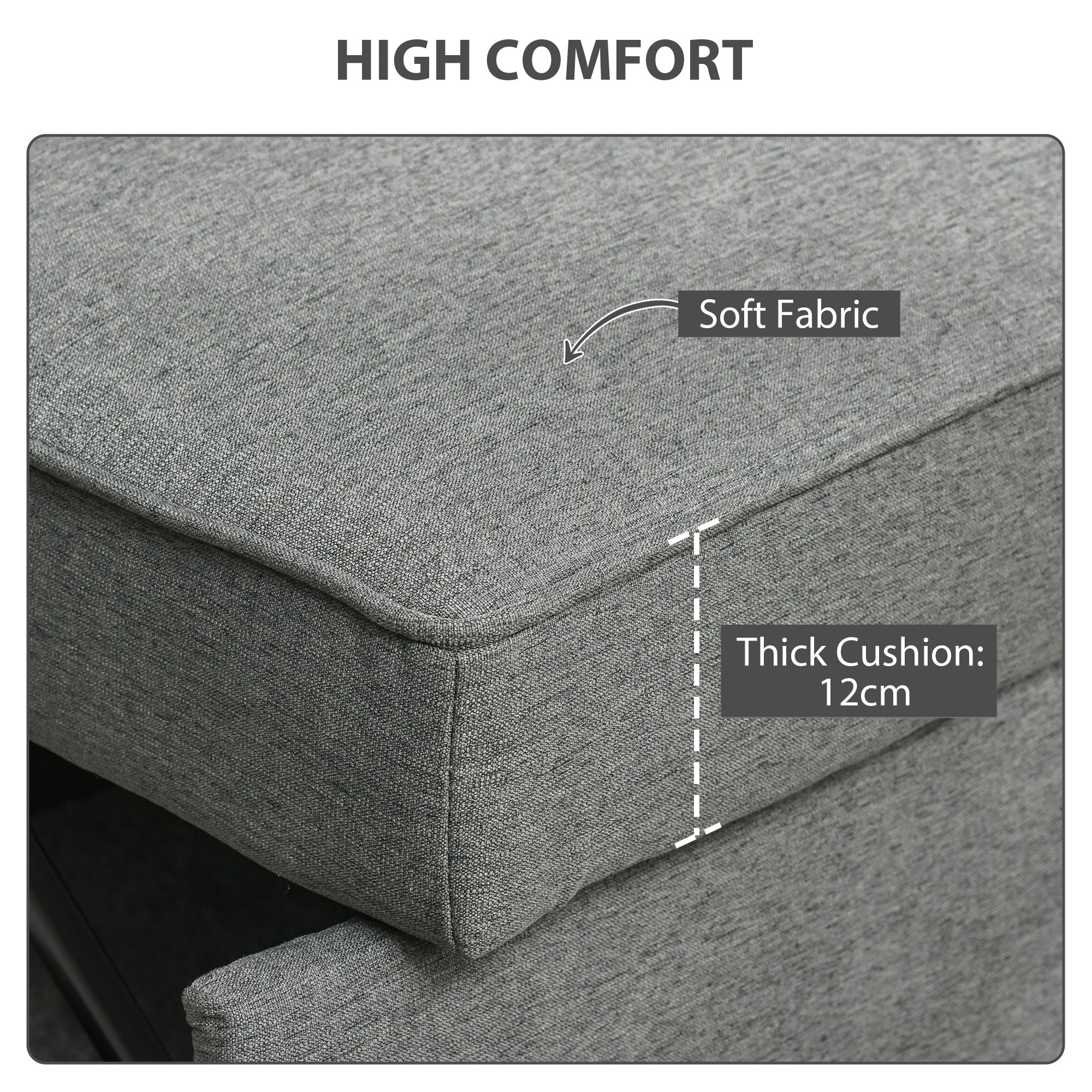 Double Sofa Bed Click Clack Sofa Bed Pull Out Bed with Adjustable Backrest for Living Room and Bedroom Grey