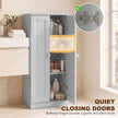HOMCOM Narrow Bathroom Cabinet, Slim Storage Cabinet with 2 Doors & 4 Tiers, Freestanding Narrow Cupboard – view 6