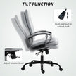HOMCOM Double Padded Linen-Look Office Chair - Light Grey – view 6