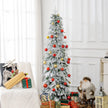 6ft snow-covered slim Christmas tree – image 10