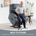 HOMCOM Power Lift Recliner Chair with Vibration Massage, Lift Chair for Elderly with Footrest, Remote, Side Pocket, Grey