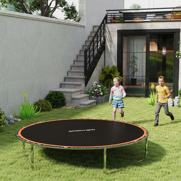 SPORTNOW Trampoline Replacement Mat with Spring Pull Tool, 54 V-Hooks, for 10ft Trampoline using 14cm Springs, Orange – view 2