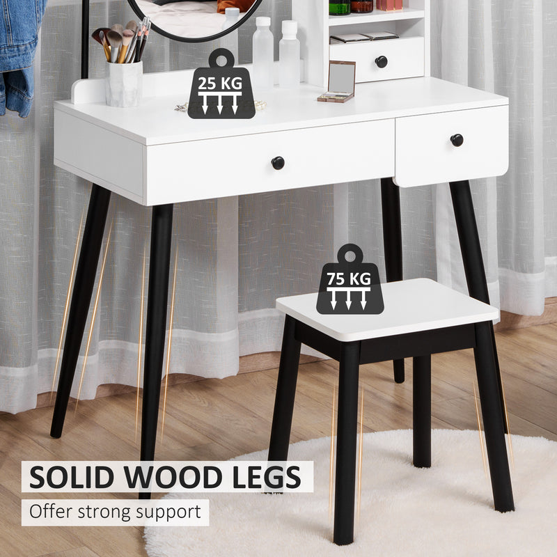 White dressing table with side shelves – image 6