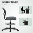 Vinsetto Ergonomic Mesh Standing Desk Chair with Adjustable Footrest Ring and Seat Height Charcoal Grey – view 6