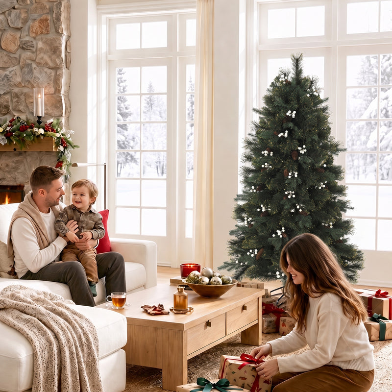 5ft fir Christmas tree with berries – image 9