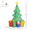 Size diagram of the 5ft inflatable Christmas tree