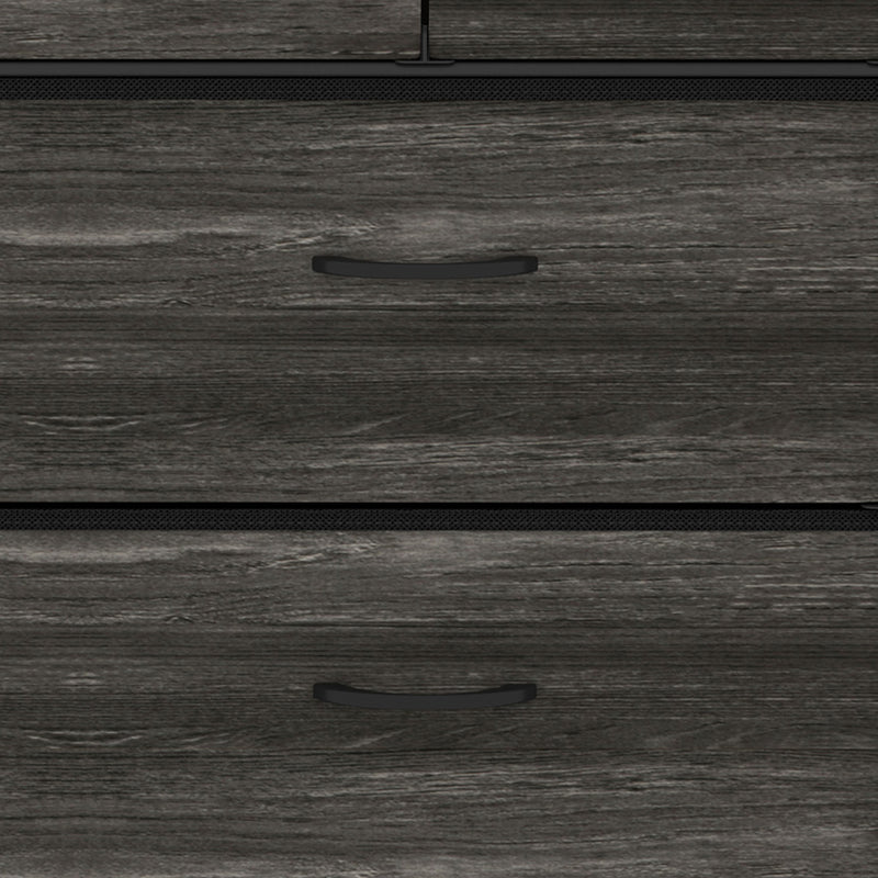 HOMCOM Rustic Chest of Four Fabric Drawers - Grey Wood Effect – view 10