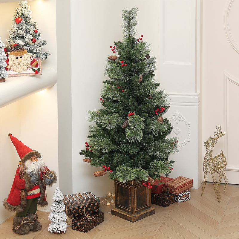 4ft pre-lit Christmas tree with retro base – image 8