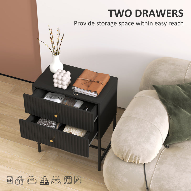 Raised ridged bedside table – image 5