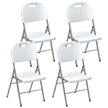 Outsunny Set of Four Foldable Outdoor Chairs - White