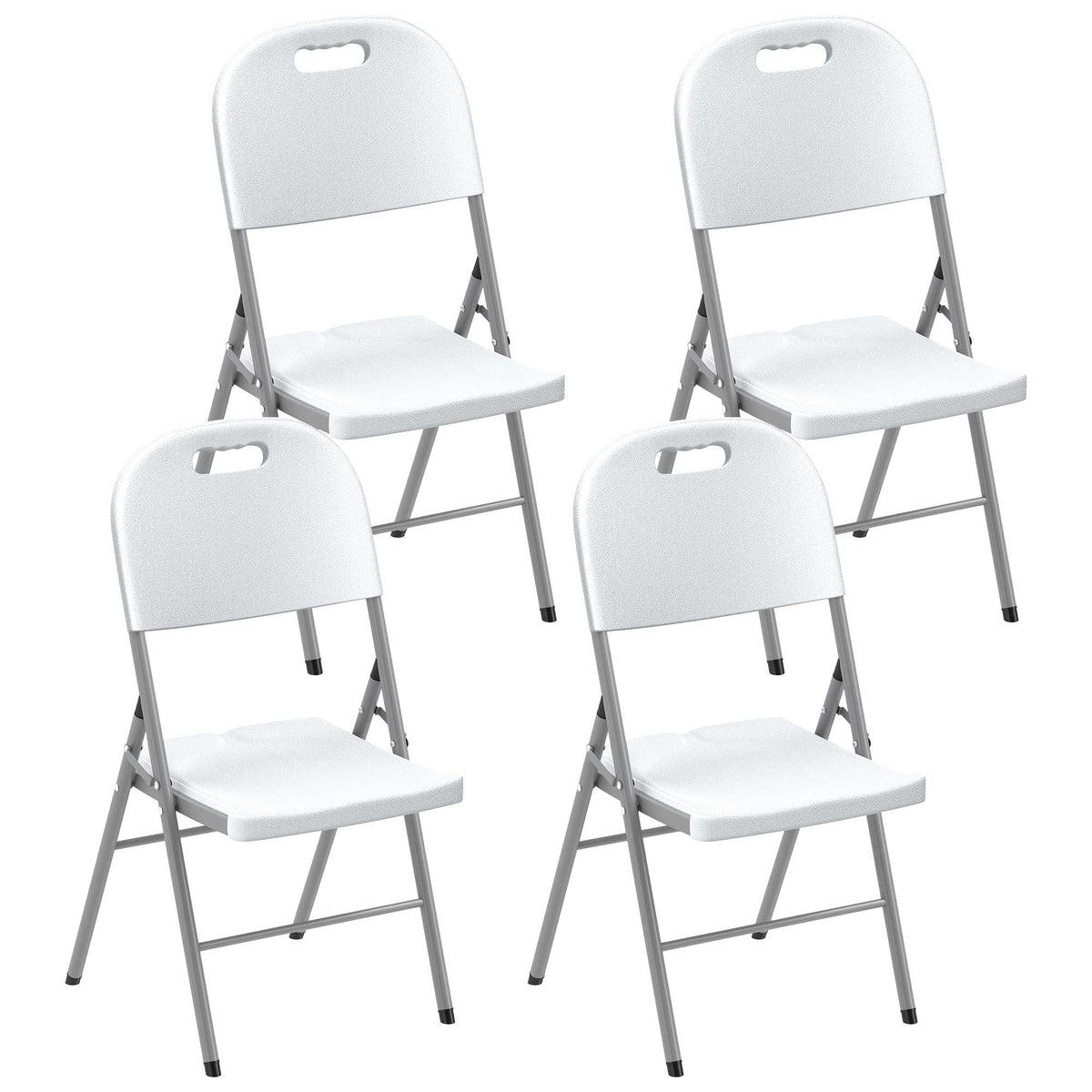 Outsunny Set of Four Foldable Outdoor Chairs - White