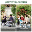 Outsunny Fir Wood Convertible 2 to 3 Seater Outdoor Garden Bench Grey – view 5