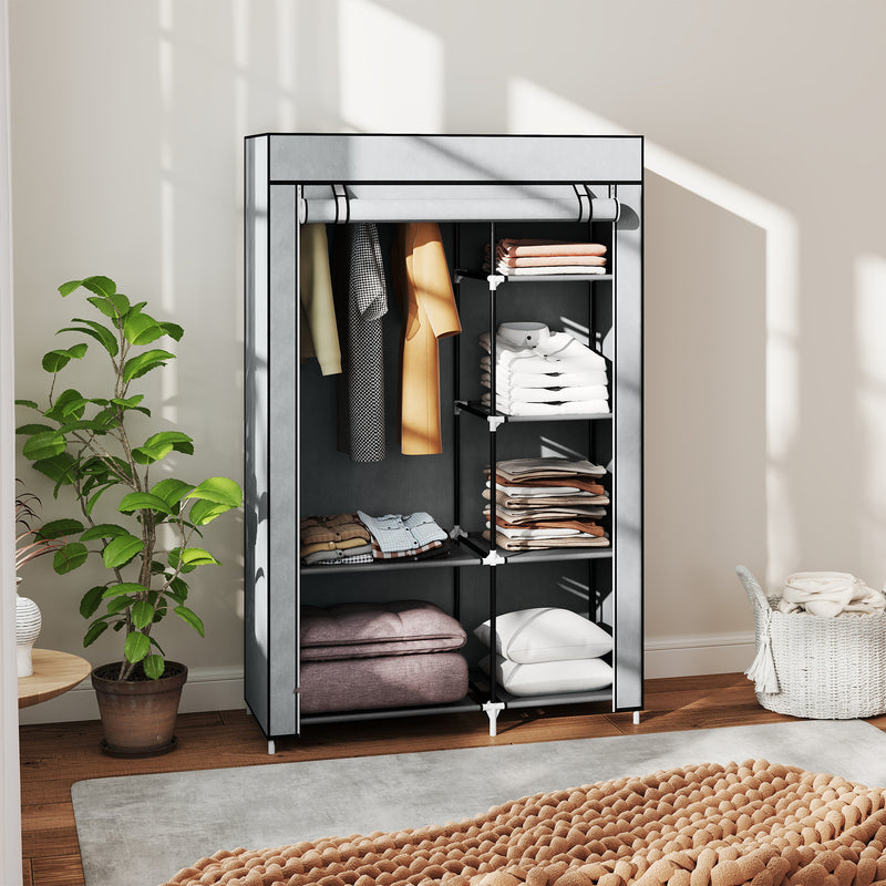 103 cm light grey fabric wardrobe – image 7