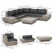 Light grey rattan corner sofa set – image 3