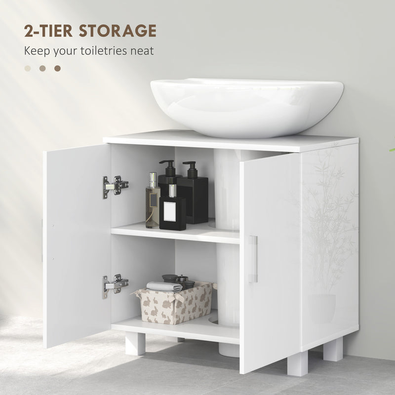 High gloss white under sink cabinet – image 5
