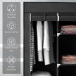 125 cm black fabric wardrobe – image 6