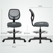 Vinsetto Ergonomic Mesh Standing Desk Chair with Adjustable Footrest Ring and Seat Height Charcoal Grey – view 3