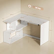 HOMCOM L-Shaped Corner Desk, Computer Desk with Keyboard Tray and Open Shelves, White Wood Effect – view 3