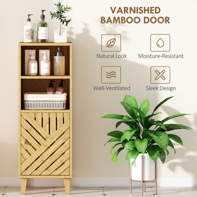 Slim bamboo-door bathroom cabinet – image 5