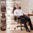 HOMCOM Executive Office Chair, Leathaire Big and Tall Office Chair 180 kg with Wide Seat, Reclining, Lumbar Support – view 4
