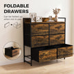 HOMCOM Rustic Chest of Six Fabric Drawers - Rustic Brown – view 6
