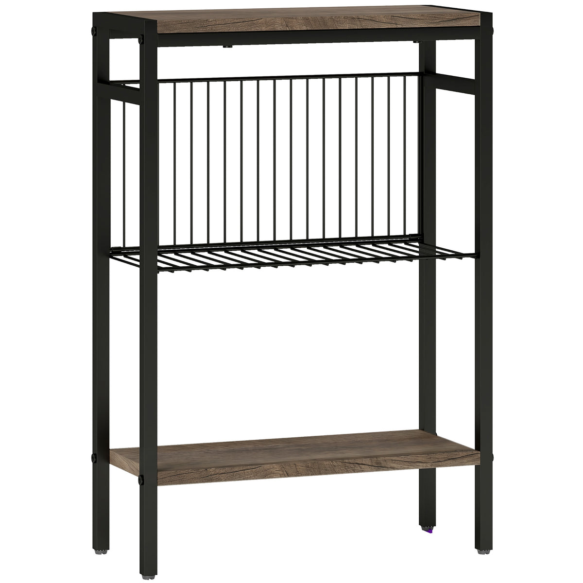 62.5 cm 3-Tier Industrial Side Table – Grey