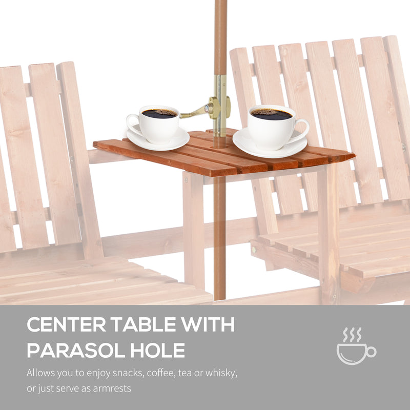 Wooden bench with centre table – image 6