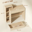 HOMCOM Desk with Storage, Computer Desk with 3 Open Shelves and Drawer, Workstation, Computer Table, Natural – view 3