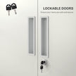 White lockable steel office cabinet – image 5