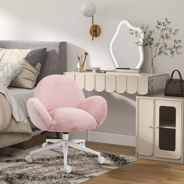 Fluffy faux fur tub desk chair – image 2