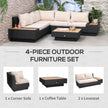 5-seater black rattan corner sofa – image 5