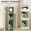 HOMCOM Small Bathroom Storage Cabinet with Toilet Roll Holder - Light Green – view 5