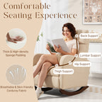 Corduroy Rocking Armchair - Beige