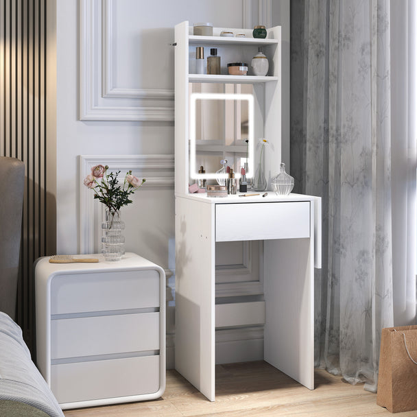 Small LED dressing table with drop leaf – image 2