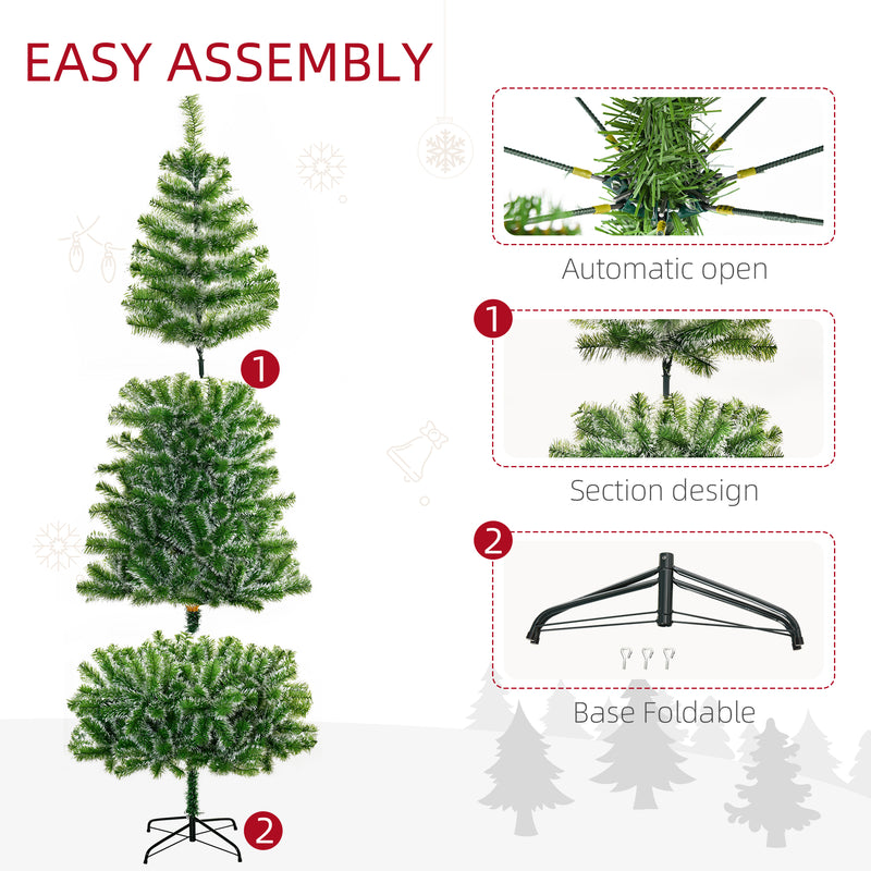 HOMCOM 7FT Indoor Christmas Tree Artificial Decoration Xmas Gift with Metal Stand Branch Tips – view 6