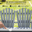 Outsunny Fir Wood Love Seats with Wheel-Shaped Armrests, Large Load-Bearing Chair, Grey – view 5