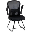 HOMCOM Reception Chair, Conference Meeting Office Chair with Flip-up Armrest, Mesh Backrest, Lumbar Support and Metal – view 10