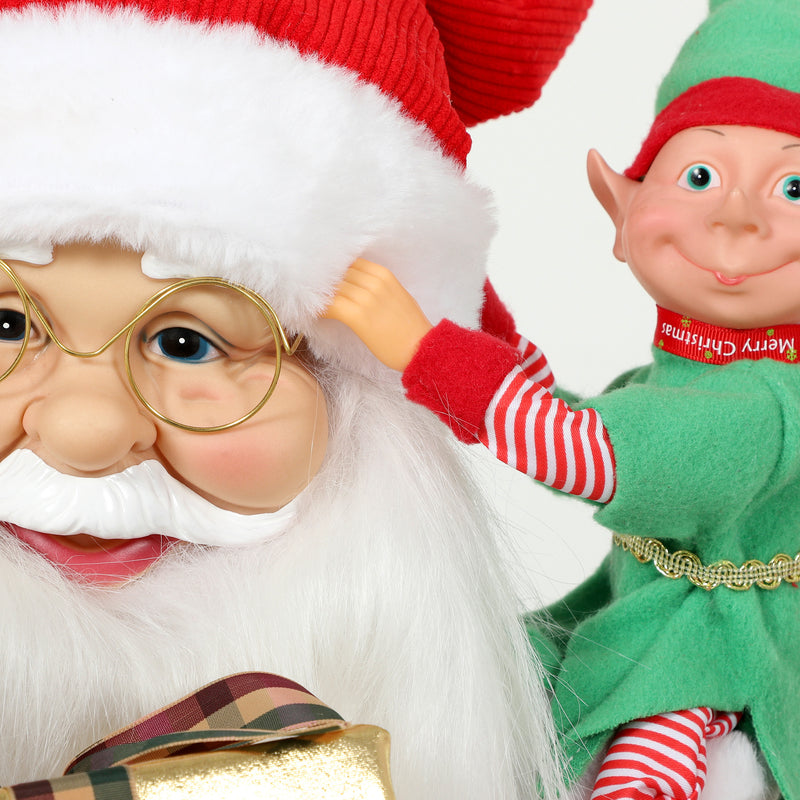 4ft Singing Santa in a Christmas room setting