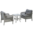 Grey rattan bistro set with glass table – image 10