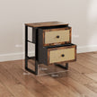 Industrial rattan bedside table – image 3