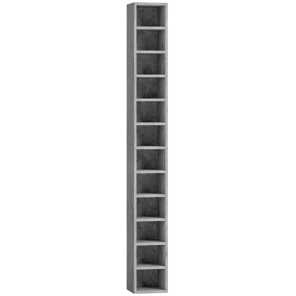204 CD Tall Narrow Media Storage Tower - Cement Grey