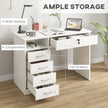 110 cm computer desk with 5 drawers – image 5