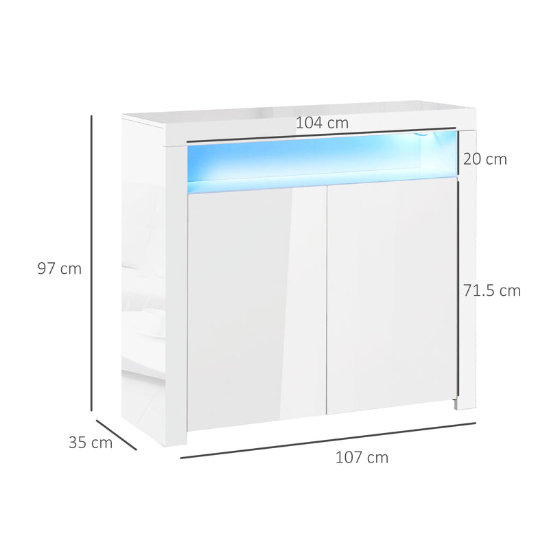 White LED high gloss sideboard – image 3